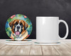 Saint Bernard Luau Large Sandstone Absorbent Round Coasters Pack of 4 DAC6510 product image at NuMercy 2