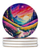 Colorful Phlox Large Sandstone Absorbent Round Coasters Pack of 4 product image at NuMercy