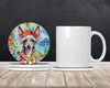 Chinese Crested Luau Large Sandstone Absorbent Round Coasters Pack of 4 product image at NuMercy 2