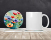 Anemones in Watercolor Large Sandstone Absorbent Round Coasters Pack of 4 DAC1546 product image at NuMercy 2