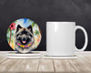 Keeshond Luau Large Sandstone Absorbent Round Coasters Pack of 4 product image at NuMercy 2