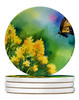 Kentucky Goldenrod in Watercolor Large Sandstone Absorbent Round Coasters Pack of 4 DAC1659 product image at NuMercy