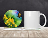 Kentucky Goldenrod in Watercolor Large Sandstone Absorbent Round Coasters Pack of 4 DAC1659 product image at NuMercy 2