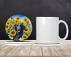 Curly-Coated Retriever in Sunflowers Large Sandstone Absorbent Round Coasters Pack of 4 product image at NuMercy 2