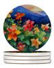 Colorado Rocky Mountain Columbine in Watercolor Large Sandstone Absorbent Round Coasters Pack of 4 DAC1632 product image at NuMercy