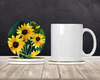 Kentucky Goldenrod in Watercolor Large Sandstone Absorbent Round Coasters Pack of 4 DAC1657 product image at NuMercy 2