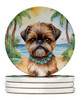 Brussels Griffon Luau Large Sandstone Absorbent Round Coasters Pack of 4 DAC6393 product image at NuMercy