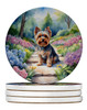 Yorkshire Terrier Spring Path Large Sandstone Absorbent Round Coasters Pack of 4 DAC6736 product image at NuMercy
