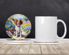 Brittany Spaniel Spring Path Large Sandstone Absorbent Round Coasters Pack of 4 product image at NuMercy 2
