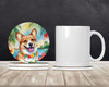 Corgi Luau Large Sandstone Absorbent Round Coasters Pack of 4 DAC6414 product image at NuMercy 2