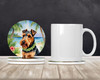 Welsh Terrier Luau Large Sandstone Absorbent Round Coasters Pack of 4 product image at NuMercy 2