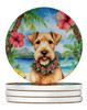 Lakeland Terrier Luau Large Sandstone Absorbent Round Coasters Pack of 4 product image at NuMercy