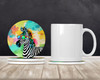 Hippie Animal Zebra Large Sandstone Absorbent Round Coasters Pack of 4 DAC4053 product image at NuMercy 2