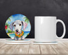 Bedlington Terrier Luau Large Sandstone Absorbent Round Coasters Pack of 4 product image at NuMercy 2