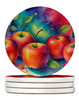 Colorful Apples Large Sandstone Absorbent Round Coasters Pack of 4 DAC1830 product image at NuMercy