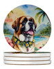 Saint Bernard Luau Large Sandstone Absorbent Round Coasters Pack of 4 DAC6509 product image at NuMercy