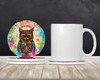 Hippie Animal Owl Large Sandstone Absorbent Round Coasters Pack of 4 DAC4014 product image at NuMercy 2