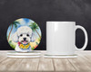 Bichon Frise Luau Large Sandstone Absorbent Round Coasters Pack of 4 DAC6373 product image at NuMercy 2