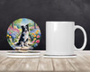 Border Collie Spring Path Large Sandstone Absorbent Round Coasters Pack of 4 product image at NuMercy 2