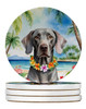 Weimaraner Luau Large Sandstone Absorbent Round Coasters Pack of 4 product image at NuMercy