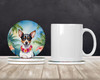 Rat Terrier Luau Large Sandstone Absorbent Round Coasters Pack of 4 product image at NuMercy 2