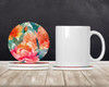 Peonies in Watercolor Large Sandstone Absorbent Round Coasters Pack of 4 DAC1596 product image at NuMercy 2