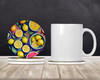 Colorful Lemons Large Sandstone Absorbent Round Coasters Pack of 4 DAC1851 product image at NuMercy 2