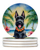 Scottish Terrier Luau Large Sandstone Absorbent Round Coasters Pack of 4 product image at NuMercy