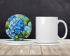 Hydrangeas in Watercolor Large Sandstone Absorbent Round Coasters Pack of 4 DAC1580 product image at NuMercy 2