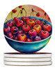 Colorful Cherries Large Sandstone Absorbent Round Coasters Pack of 4 DAC1848 product image at NuMercy