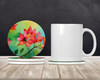 Missouri Hawthorns in Watercolor Large Sandstone Absorbent Round Coasters Pack of 4 DAC1678 product image at NuMercy 2