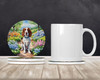 Welsh Springer Spaniel Spring Path Large Sandstone Absorbent Round Coasters Pack of 4 product image at NuMercy 2