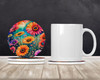 Colorful Gerbera Daisies Large Sandstone Absorbent Round Coasters Pack of 4 product image at NuMercy 2