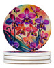 Colorful Orchids Large Sandstone Absorbent Round Coasters Pack of 4 DAC1977 product image at NuMercy