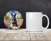 Australian Cattle Dog Spring Garden Large Sandstone Absorbent Round Coasters Pack of 4 product image at NuMercy 2
