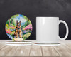 German Shepherd Spring Path Large Sandstone Absorbent Round Coasters Pack of 4 DAC6631 product image at NuMercy 2