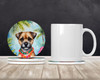 Border Terrier Luau Large Sandstone Absorbent Round Coasters Pack of 4 product image at NuMercy 2
