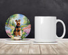 Welsh Terrier Spring Path Large Sandstone Absorbent Round Coasters Pack of 4 product image at NuMercy 2