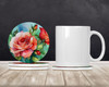 Oklahoma Roses in Watercolor Large Sandstone Absorbent Round Coasters Pack of 4 DAC1700 product image at NuMercy 2