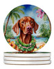 Vizsla Luau Large Sandstone Absorbent Round Coasters Pack of 4 product image at NuMercy