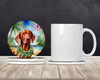 Vizsla Luau Large Sandstone Absorbent Round Coasters Pack of 4 product image at NuMercy 2