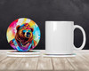 Hippie Animal Grizzly Bear Large Sandstone Absorbent Round Coasters Pack of 4 DAC3991 product image at NuMercy 2