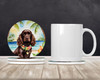 Cocker Spaniel Luau Large Sandstone Absorbent Round Coasters Pack of 4 DAC6410 product image at NuMercy 2