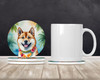 Akita Luau Large Sandstone Absorbent Round Coasters Pack of 4 product image at NuMercy 2