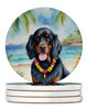 Gordon Setter Luau Large Sandstone Absorbent Round Coasters Pack of 4 product image at NuMercy
