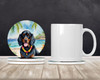 Gordon Setter Luau Large Sandstone Absorbent Round Coasters Pack of 4 product image at NuMercy 2