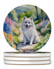 American Eskimo Spring Garden Large Sandstone Absorbent Round Coasters Pack of 4 product image at NuMercy