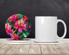 West Virginia Rhododendrons in Watercolor Large Sandstone Absorbent Round Coasters Pack of 4 product image at NuMercy 2