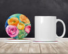 Ranunculus in Watercolor Large Sandstone Absorbent Round Coasters Pack of 4 DAC1603 product image at NuMercy 2
