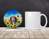 Saluki in Sunflowers Large Sandstone Absorbent Round Coasters Pack of 4 product image at NuMercy 2